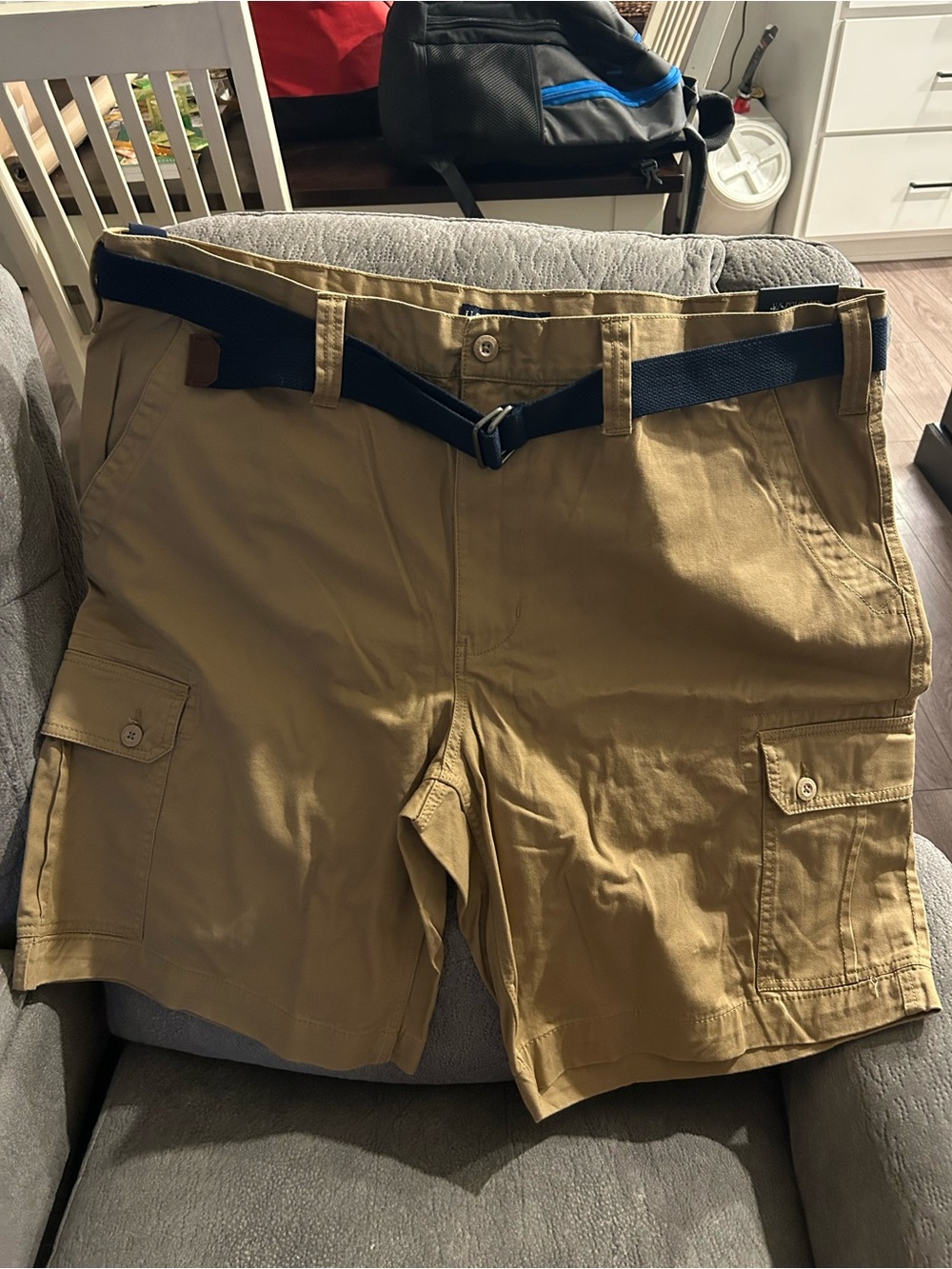 Polo Men's Khaki Cargo Shorts with Belt